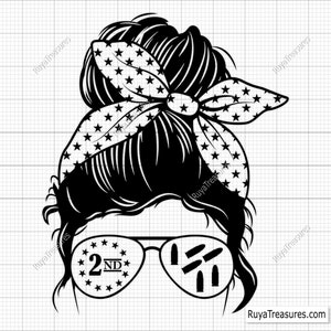 Messy Bun 2nd Amendment Svg, We the People Svg, American Flag Svg, Patriotic Svg, Freedom Svg, 1776 Svg -Printable, Cricut & Silhouette File