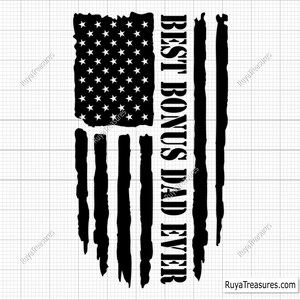 Meilleur drapeau américain pour papa en prime Svg Png, 4 juillet svg, svg papa en prime, beau-père svg, svg papa, svg fête des pères - imprimable, Cricut & Silhouette