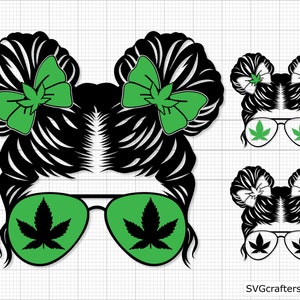 Weed Kidlife svg, Weed Kid svg, Messy Bun svg, Weed svg, Cannabis svg, Unkraut svg-Dateien, Marihuana svg - Printable, Cricut & Silhouette
