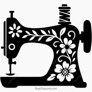 Vintage Sewing Machine Svg, Antique Sewing Machine Silhouette, Tailor Sewing Tool Clipart, Seamstress Craft Design, Classic Sewing