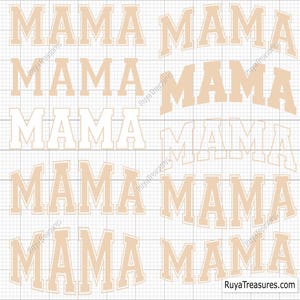 Mama Varsity Cream Color Svg, Mama Varsity Curved Svg, Mama Varsity Letters Svg, Mama Varsity Font Svg, Mama est Svg, Mama Lightning Svg