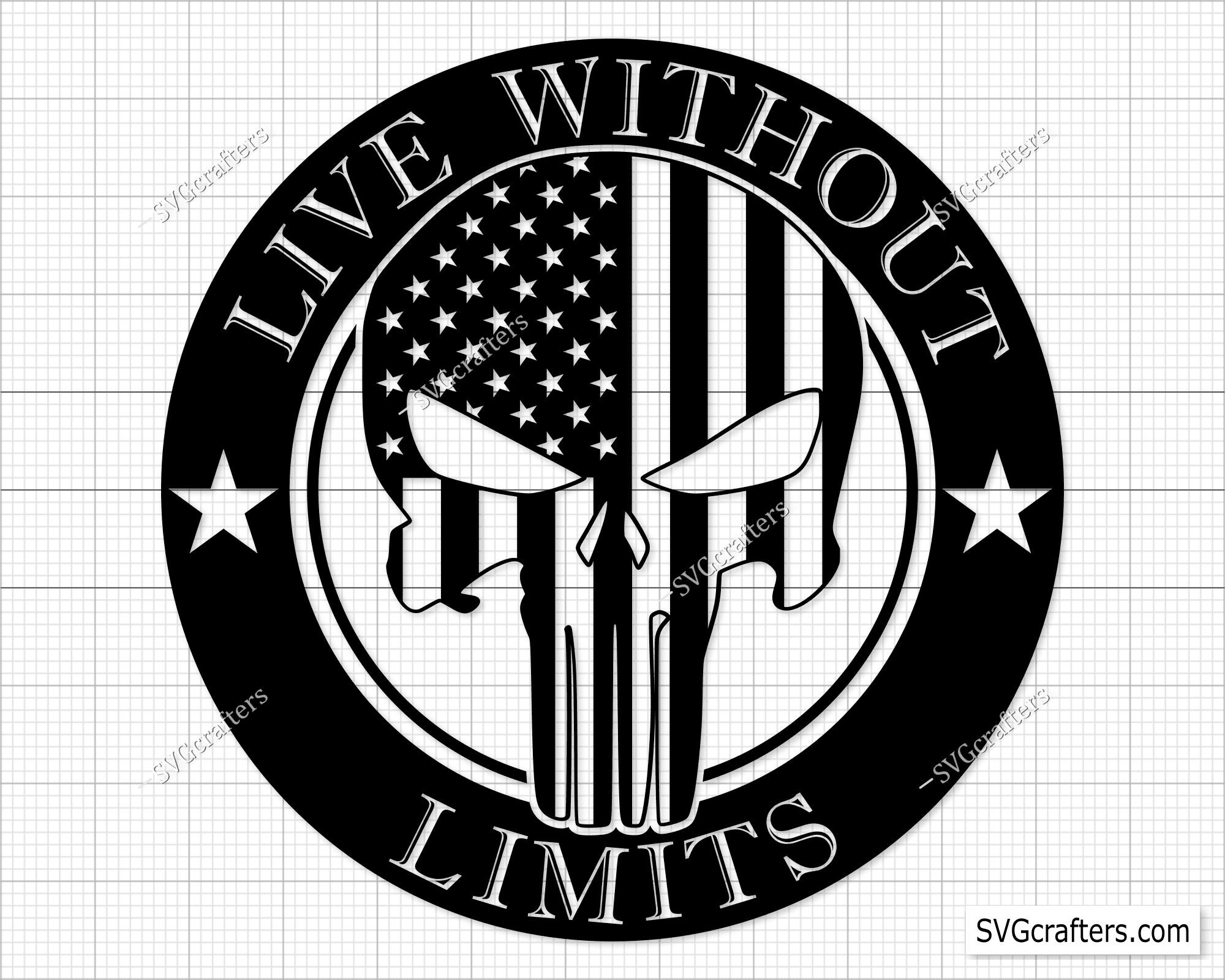 Punisher Skull Live Without Limits Svg Png, Punisher Skull