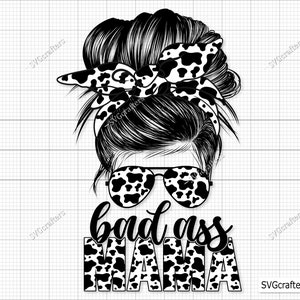 Cow Print Bad Ass Mama PNG, Cow pattern Png, cow spot Png, Cow Png, Cow Skin Png, cow print png - Clipart, Printable, Sublimation file