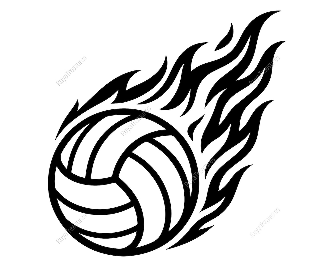 Volleyball Exploding Svg Flaming Volleyball Svg, Fire Volleyball Design, Volleyball Flames ...
