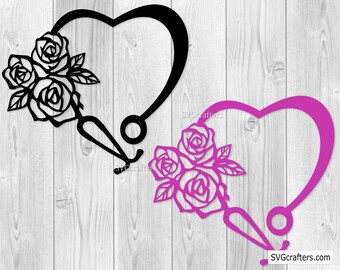 Stethescope Heart svg, Nurse svg, nurse png, CNA svg, nursin - Printable, Cricut & Silhouette