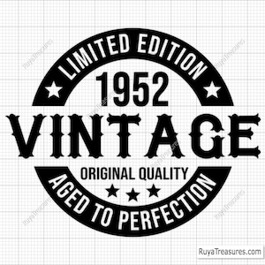 73rd Birthday Svg Png, 73rd Svg, Aged to Perfection Svg, 73 and Fabulous Svg, Vintage 1952 Svg - Printable, Cricut & Silhouette Cut Files