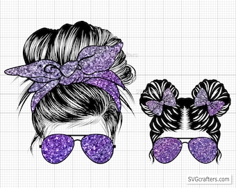 mom daughter png, mom life png, kid life png, Space Buns, Sublimation, Kidlife Messy Bun - Clipart, Printable, Sublimation file