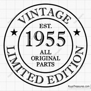 70e verjaardag Svg Png, 70e Svg, Aged to Perfection Svg, 70 and Fabulous Svg, Vintage 1955 Svg - afdrukbaar, Cricut & Silhouette Cut-bestand
