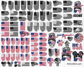 Distressed American Flag SVG | USA Flag Svg | 4th July Svg | USA Flag Silhouette | Grunge Flag Svg | Distressed Flag Svg | Flag Vector