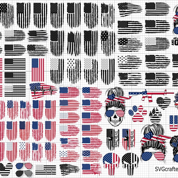 Distressed American Flag SVG | USA Flag Svg | 4th July Svg | USA Flag Silhouette | Grunge Flag Svg | Distressed Flag Svg | Flag Vector