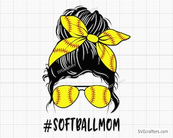 Softball mom svg, softball svg, baseball mom svg, softball clipart, softball life svg, mom life svg -Printable, Cricut & Silhouette cut file