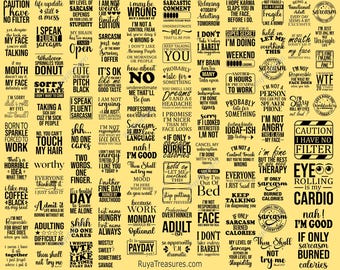 Updated!!  100+ Funny Svg Bundle, Sarcastic Quotes Bundle Designs Popular Svg, Sarcastic Svg, Sarcastic Png - Printable, Cricut & Silhouette