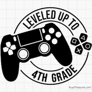 Leveled Up To 4th Grade Svg, 4th Grade Svg, Volta às Aulas Svg, Design 4th Grade, Ano Escolar Svg, Leveled Up Svg, Arquivo de Corte 4th Grade