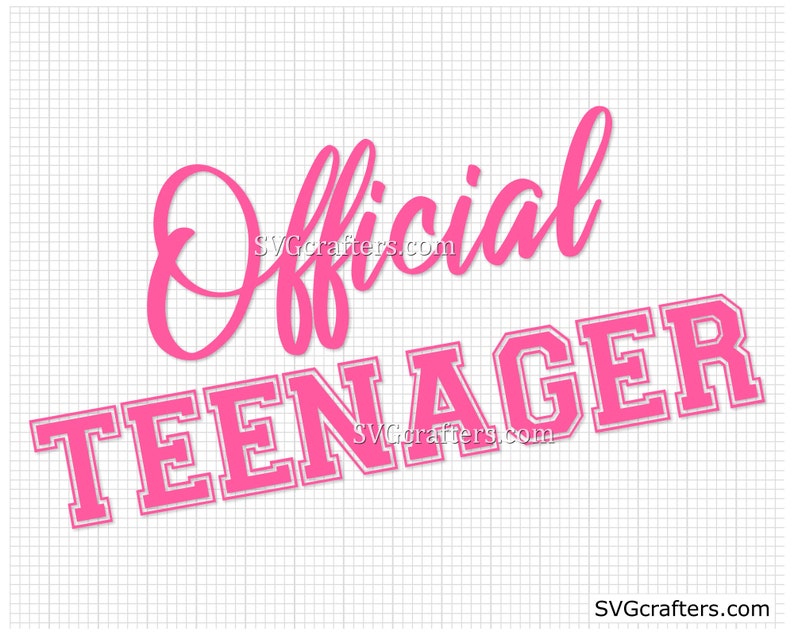 Clip Art 13th Birthday Png Birthday Girl Svg Teenager Svg Cricut Silhouette Official Teenager Svg 13th Birthday Svg Printable Art Collectibles