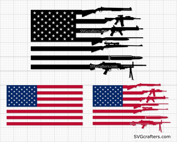 American Gun Flag Svg Rifle Flag Svg Guns Svg 2nd Amendment - Etsy UK