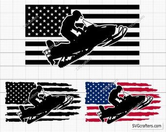 Snowmobile Man Flag SVG, Snowmobile svg, Sledlife svg, skiing svg, Snowmobile life svg, motorcross svg - Printable, Cricut & Silhouette file
