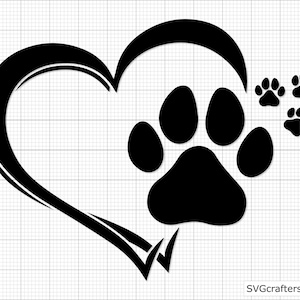 Svg empreinte de patte, empreinte de patte de chien, svg de patte de chien, svg de patte, svg de maman chien, chiot svg, svg de pattes de chien, svg pour amoureux des chiens - imprimable, Cricut & Silhouette