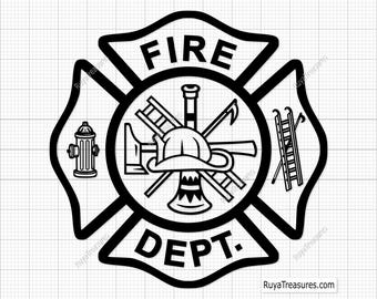 Fire Dept Svg, Firefighter Svg, Maltese Cross Svg, Fireman Svg, Fire Department Svg, Fire Fighter Svg -Printable, Cricut & Silhouette File