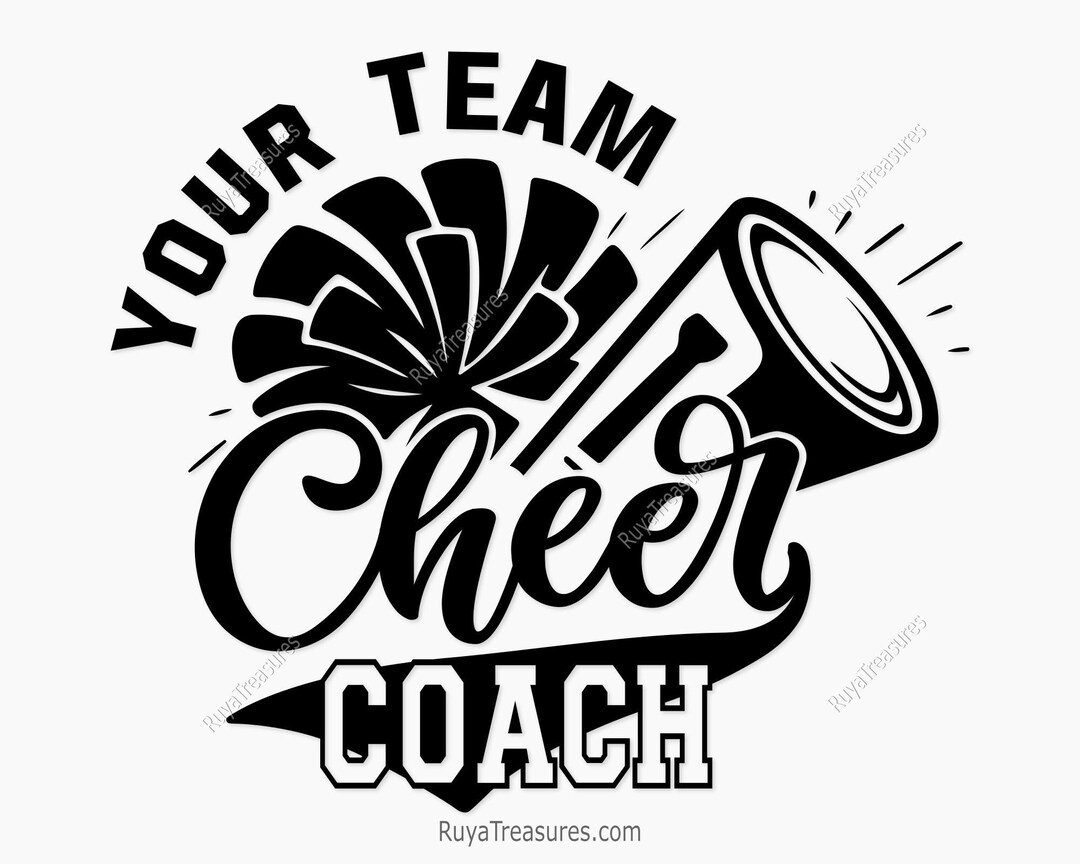 Cheer Coach Svg, Pom Pom Megaphone Svg, Cheerleading Coach Cut File ...