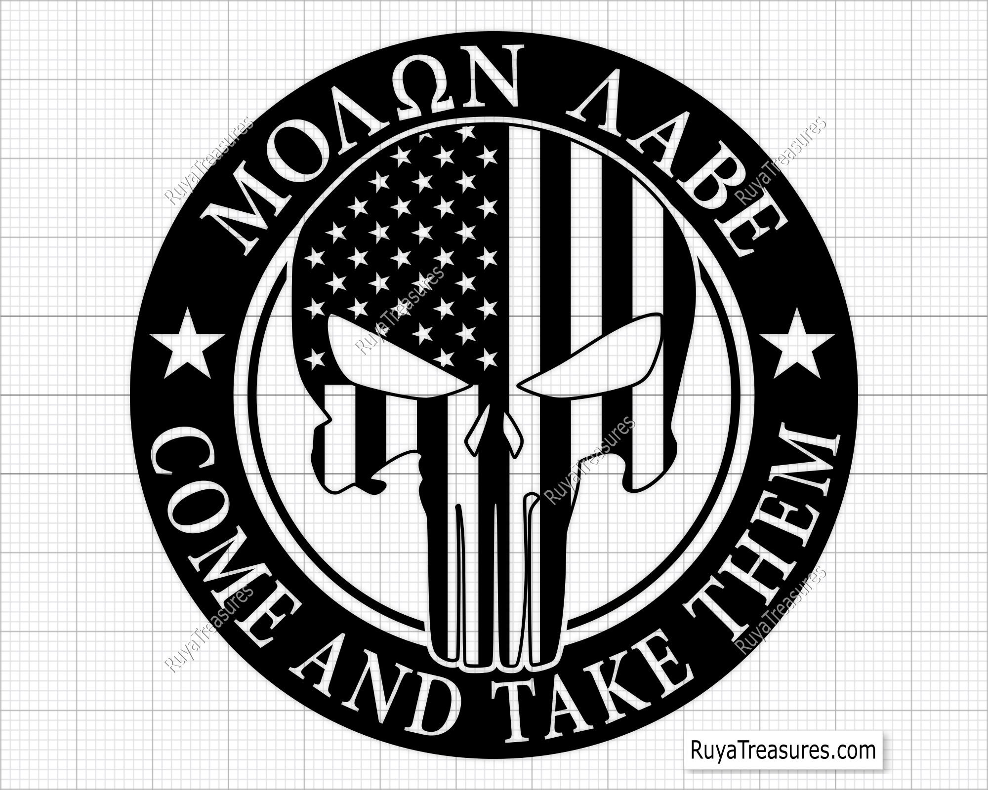 Molon Labe Svg Cut File, Come and Take Them Svg Png, Punisher