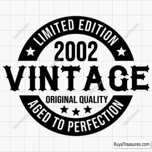 23. Geburtstags-Svg Png, 23. Geburtstag-Svg, im Alter zur Perfektion-Svg, 23 und fabelhaftes Svg, Vintage 2002 Art-Svg - Printable, Cricut & Silhouette Cut Files
