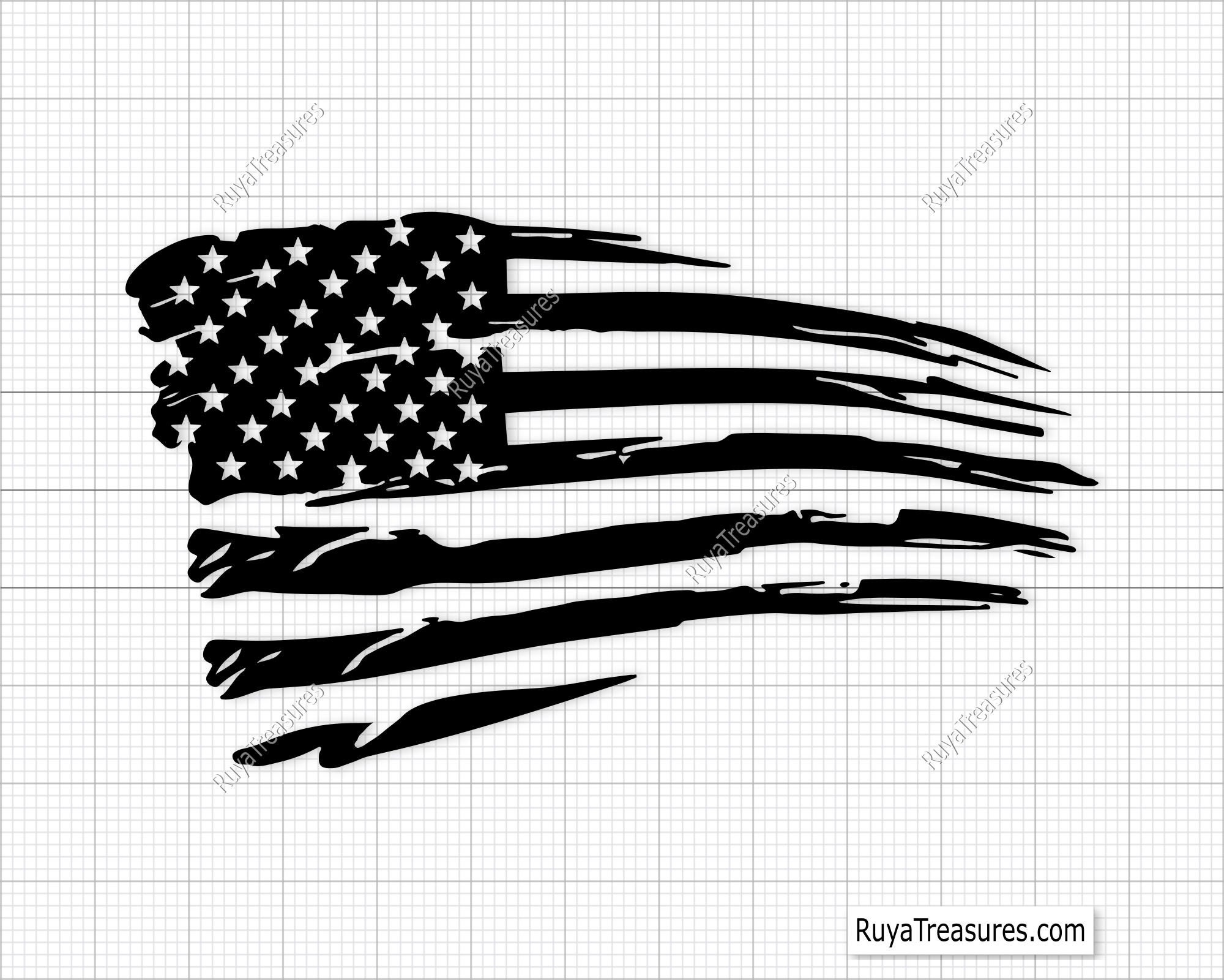 ダメージ加工されたアメリカ国旗 SVG、アメリカのダメージ加工された