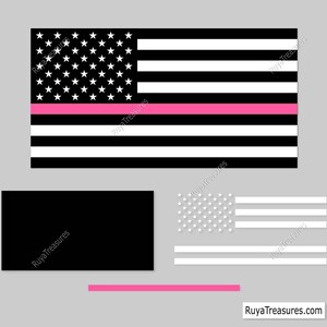 Thin Pink Line Flag Svg, Pink Line Flag Svg, Thin Line Flag Svg, Pink Ribbon Svg, Awareness Flag Svg, Support Svg, Healthcare Svg Design