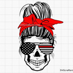 Messy Bun Firefighter svg, fireman svg, fire dept svg, fire department svg, fire svg, thin red line svg - Printable, Cricut and Silhouette