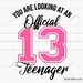 13 Official Teenager Svg 13th Birthday Svg Birthday Girl - Etsy
