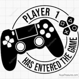 プレイヤー 1 がゲームに参加しました SVG、ゲーム SVG、ゲーマー SVG、新生児 SVG、赤ちゃん SVG、ゲーマー シャツ SVG、新生児 SVG、妊娠のお知らせ SVG