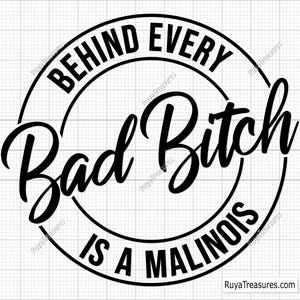 Behind Every Bad Bitch Is a Malinois Svg Png, Belgian Malinois Svg Svg, Malinois Silhouette, Puppy Svg, Dog Breed Svg, Peeking Dog Svg