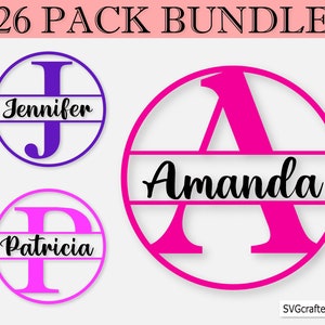 Sleutelhanger split monogram SVG-bundel, sleutelhanger monogrammen SVG, sleutelhanger split cirkel alfabet svg, ronde sleutelhanger svg, cirkel monogram svg