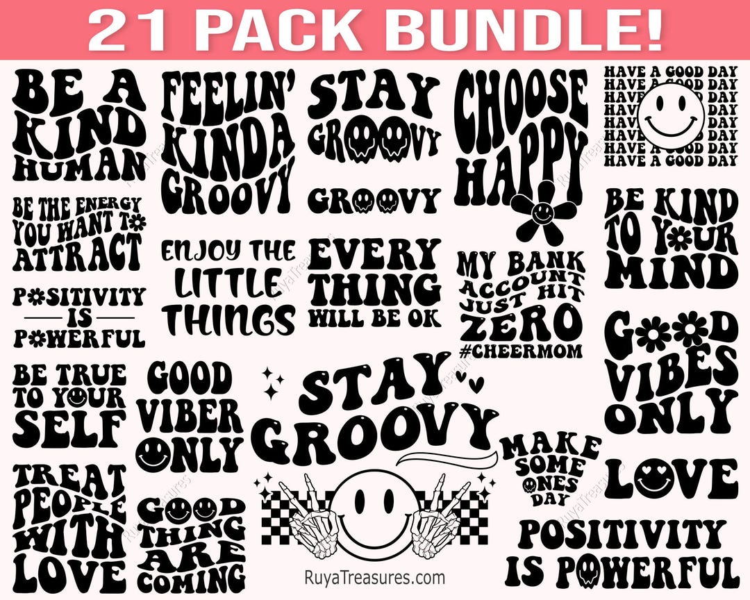 Groovy Svg Bundle, Retro Svg Pack, Hippie Svg Bundle, 70s Style Svg ...