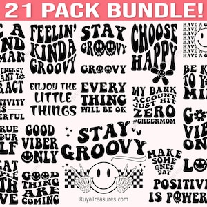 Ensemble Svg groovy, Pack Svg rétro, Hippie Svg, Svg de Style des années 70, motifs Groovy vintage, Flower Power Svg, Peace Love Svg, fichier Svg Boho