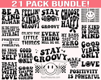 Groovy Svg Bundle, Retro Svg Pack, Hippie Svg Bundle, 70s Style Svg, Vintage Groovy Designs, Flower Power Svg, Peace Love Svg, Boho Svg File