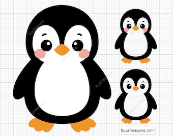 Cute Penguin Svg, Penguin Clip Art, Layered Penguin Svg, Penguin Outline Svg, Baby Penguin Svg, Arctic Bird Svg, Penguin Cut File