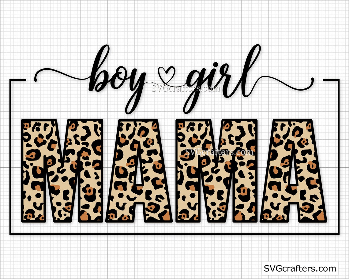 Download Mom Of Both Svg Boy And Girl Mama Svg Leopard Mama svg | Etsy