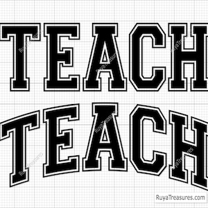 Teach Varsity SVG, Lehrer SVG, Varsity Schrift SVG, Lehrer Design dafür, Varsity Buchstaben SVG, Erzieher dafür, Schule SVG, Lehrer Geschenk dafür, Lehrer
