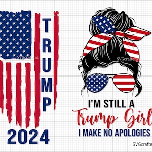 Trump 2024, Republikanische Flagge, Trump Amerika Flagge, Frauen für Trump Handzeichen - Printable, Cricut & Silhouette