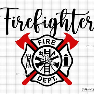 Brandweerman svg, brandweerman svg, brandweer svg, brandweer svg, brand svg, dunne rode lijn svg - afdrukbare, Cricut en Silhouette gesneden bestanden
