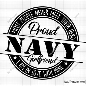 Namorada orgulhosa da Marinha Svg, Esposa da Marinha Svg, Militar Svg, Marinha dos EUA Svg, Veterano Svg, Namorada do Exército Svg, Dia dos Veteranos Svg, Memorial Day Svg