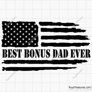 Melhor Bônus Pai Bandeira Americana Svg Png, 4 de Julho Svg, Bônus Pai Svg, Padrasto Svg, Pai Svg, Dia dos Pais Svg - Para Imprimir, Cricut e Silhouette