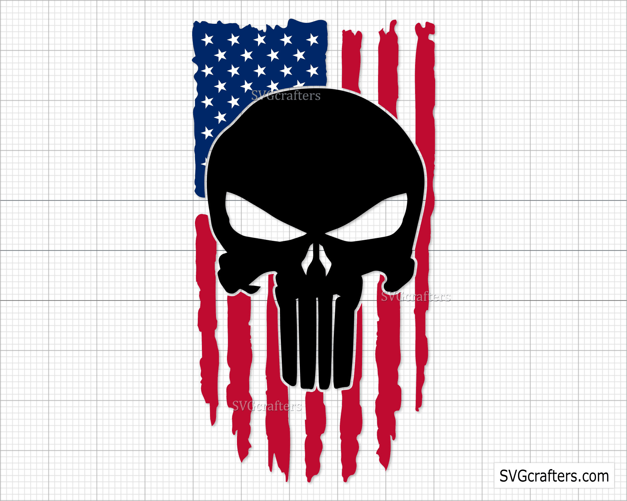 American Skull Flag Svg Png USA Skull Flag SVG Skull Clipart - Etsy
