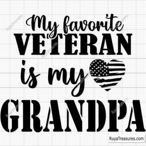 Grandpa Veteran Svg Png, My Favorite Veteran Is My Grandpa Svg, Proud Veteran Grandpa Svg, Veteran Appreciation Svg, Veterans Day Svg
