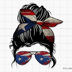 Puerto Rico Momlife PNG, Messy Bun Puerto Rico png, Puerto rico png, Puerto rican png - Clipart, Printable & Sublimation file