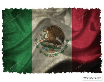 Design de sublimação da bandeira mexicana grunge em PNG, Bandeira do México em PNG, Clipart Mexicana, Bandeira Mexicana em PNG - Clipart, Imprimível, Arquivo para sublimação