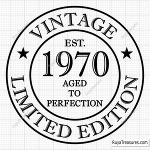 55. Geburtstags-Svg Png, 55. Geburtstags-Svg, 55 und fabelhaftes Schmuck, Vintage 1970er-Svg - Printable, Cricut & Silhouette Cut-Dateien