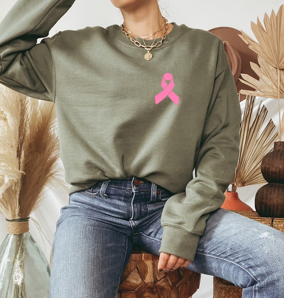 Pink ribbon sweatshirt clearance