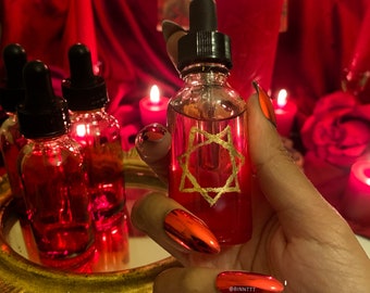 Huile de rose rituelle biologique Babalon - Pour le rituel d’onction Thelema, Scarlet Woman, Inanna, Ishtar