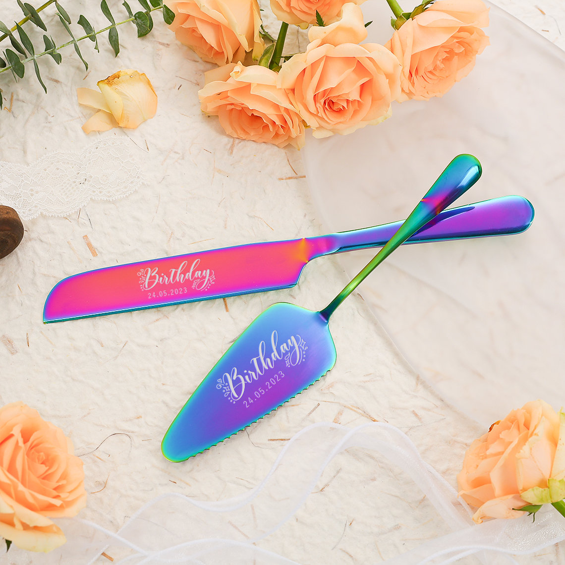 Custom Wedding Cake Cutting Set, Engraved Wedding Or Anniversary Cake Cutting Gift For Couples, Unique Keepsake, Wedding Gift For Bridal Shower